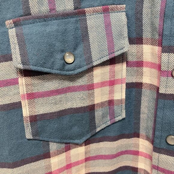 Cruel Girl Western Shirt Snap Up Multicolor Plaid 100% Cotton Rodeo Medium - Picture 6 of 13